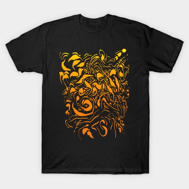 abstract flames - fire tattoo design T-Shirt by Nikokosmos